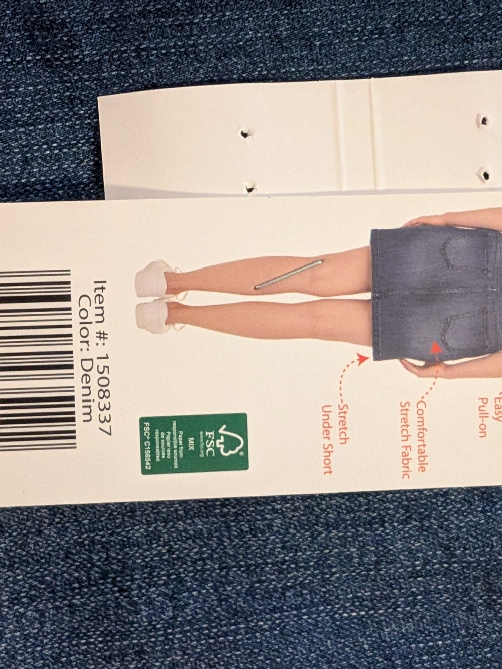 Denim A-Line Mini Skort, Size L - Picture 2 of 10